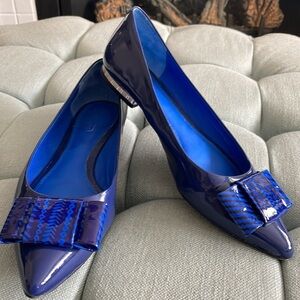 Coach Wesley Blue Patent Leather Flats